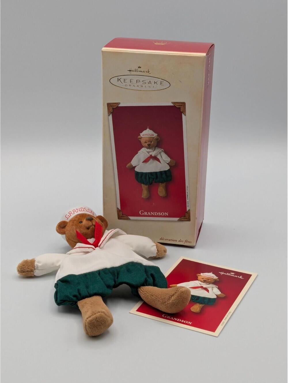 Hallmark Keepsake Grandson 2002, Vintage Fabric Christmas Ornament